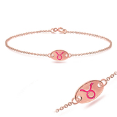 Rose Gold Plated Taurus Silver Bracelet BRS-142-RO-GP